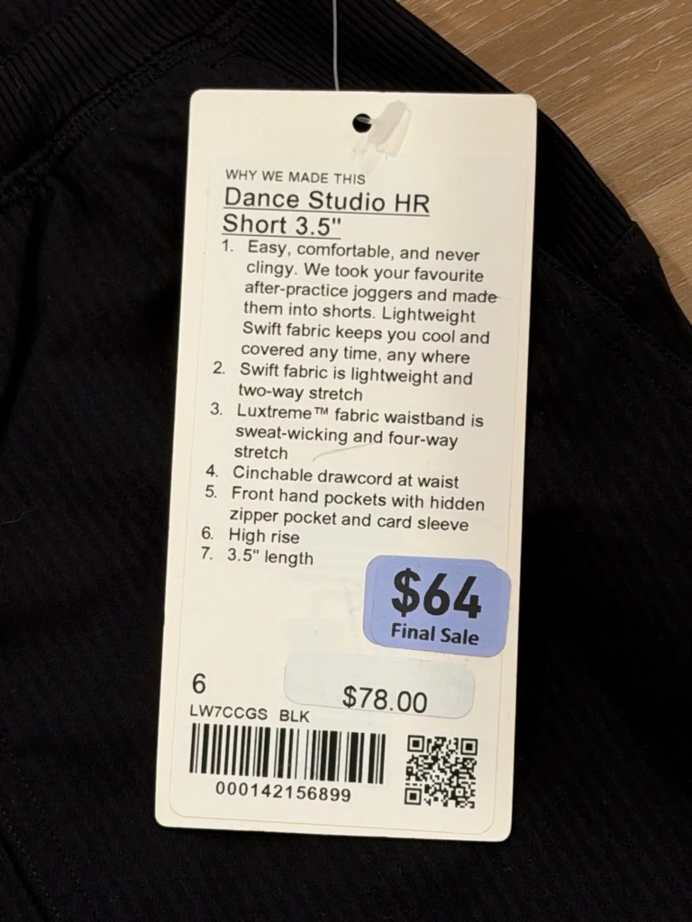 NEW Lululemon Dance Studio High-Rise Short 3.5